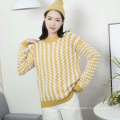 Turtleneck hand knitted sweater women warm stripe pullover top sweaters ladies